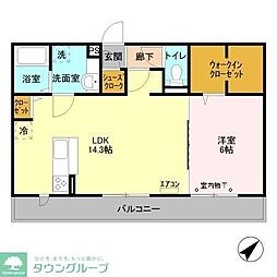 リースフォート 1LDKの間取図画像