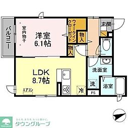 ボヌールATK 1LDKの間取図画像