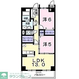 ハイエストディーマーグラシア 2LDKの間取図画像