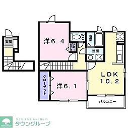 メゾン・ド・ルピネ2 2LDKの間取図画像