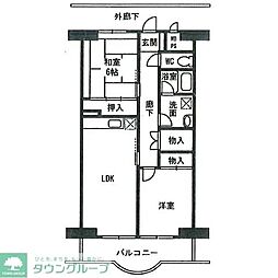 シラカワパレス 2LDKの間取図画像