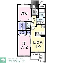 セレッソリオ 2LDKの間取図画像