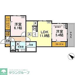レジデンスヒルトップX XI 2LDKの間取図画像