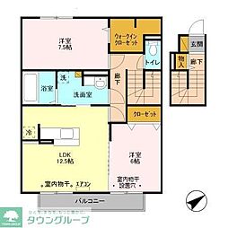 プリマヴェーラB 2LDKの間取図画像