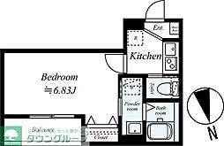 GRADUS我孫子 1Kの間取図画像