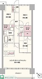 クレストフォルム柏サウスウイング 3LDKの間取図画像