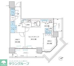 パークシティ柏の葉キャンパスザ・ゲートタワーウエスト 2LDKの間取図画像