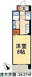 AvenirHills 1Kの間取図画像