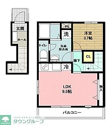 リーブルファイン松戸大金平 1LDKの間取図画像