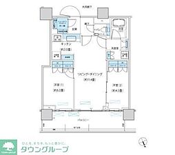 パークシティ柏の葉キャンパスザ・ゲートタワーウエスト 2LDKの間取図画像