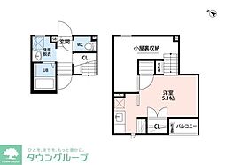 CB北柏ウイング 1Kの間取図画像