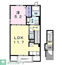 サン・フィオーレ3 1LDKの間取図画像