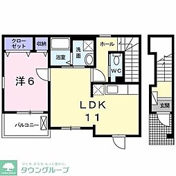 ヴィラ小塚山 1LDKの間取図画像