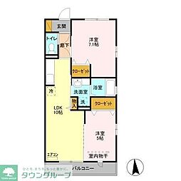 ドエル 2LDKの間取図画像