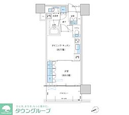 パークシティ柏の葉キャンパスザ・ゲートタワーウエスト 1DKの間取図画像