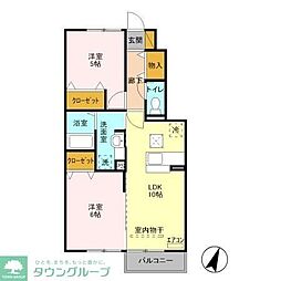 サンボナール 2LDKの間取図画像