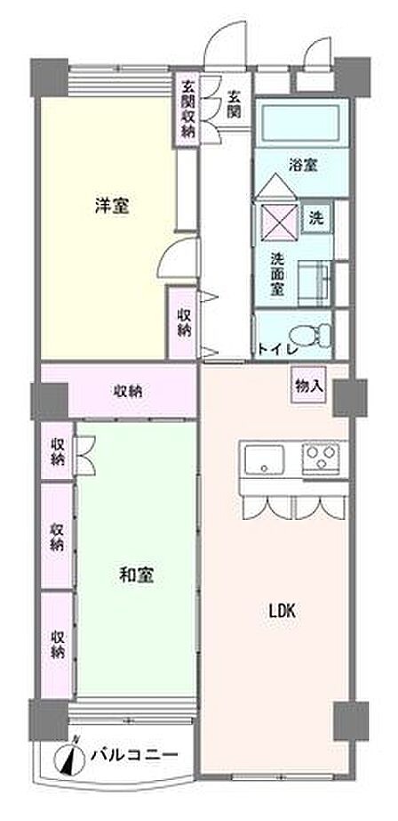 2LDK 間取り