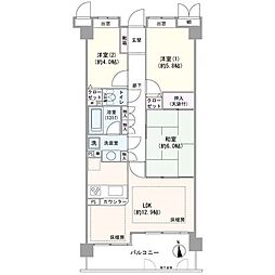 東浦和ヒルズ 3LDKの間取り