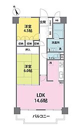 藤和川崎ハイタウン 2LDKの間取図画像
