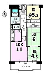 岡山県岡山市中区さい90-3 3LDKの間取図画像