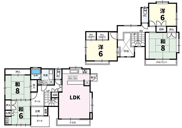 可児市皐ケ丘5丁目(5LDK)の間取り