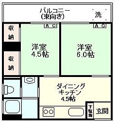 代々木パビリオン 2DKの間取図画像