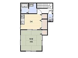 細田中宗岡3丁目店舗付戸建 2階1DKの間取り