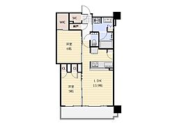 グランドシティタワー月島 2SLDKの間取図画像