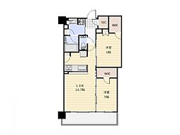 グランドシティタワー月島 2SLDKの間取図画像