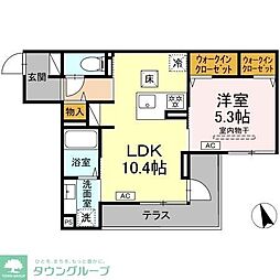 シェーンブルーメ横浜 1LDKの間取図画像