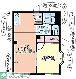 クレフォートときわA棟 1LDKの間取図画像
