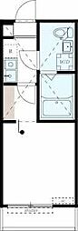 FERIO三ッ沢 1Kの間取図画像
