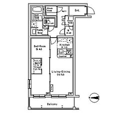 S-FORT横浜青葉台 1LDKの間取図画像