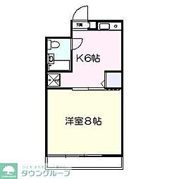 フレンドポート十日市場 1Kの間取図画像