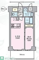 メジリス 新羽 1LDKの間取図画像
