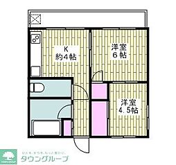 第二富士見荘 2Kの間取図画像