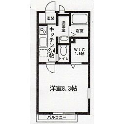 ミール・フォルトゥーナ1 1Kの間取図画像
