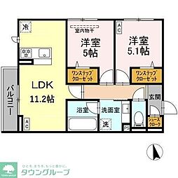 アクシス 2LDKの間取図画像