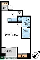 JMF-Residence新横浜 ワンルームの間取図画像
