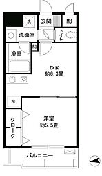 ラフィーネ港北 1DKの間取図画像