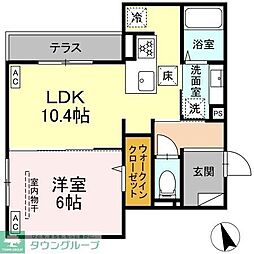 シェーンブルーメ横浜 1LDKの間取図画像