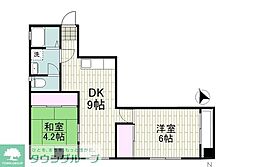 松本ビル 2DKの間取図画像