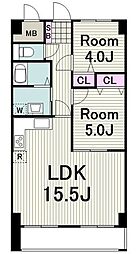 COMFORIAたまプラーザ 2LDKの間取図画像