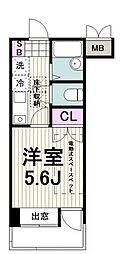 リバー・デイズ綱島 1Kの間取図画像