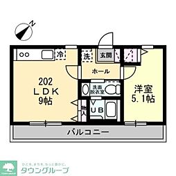 Ballond`Or中山 1LDKの間取図画像
