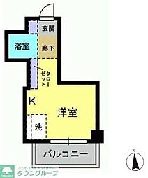 ソリスト綱島 ワンルームの間取図画像