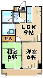 芙蓉館〜フヨウカン〜 3階2LDKの間取り
