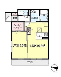 スプリングヒルズ 1階1LDKの間取り