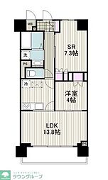リーラ横浜川和町 1SLDKの間取図画像