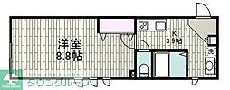 JR京浜東北・根岸線 鶴見駅 徒歩18分の賃貸マンション 1階1Kの間取り